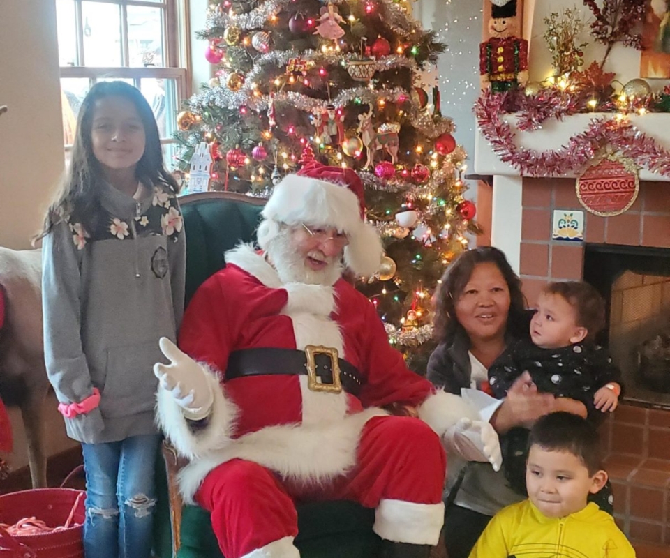 Family with Santa